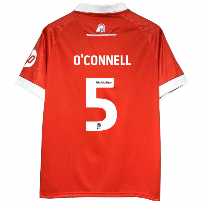 Hombre Camiseta Eoghan O'connell #5 Rojo Blanco 1ª Equipación 2024/25 La Camisa Chile