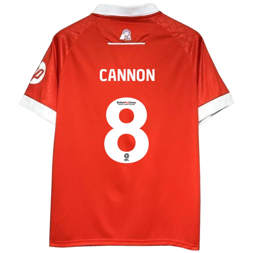 Hombre Camiseta Andy Cannon #8 Rojo Blanco 1ª Equipación 2024/25 La Camisa Chile