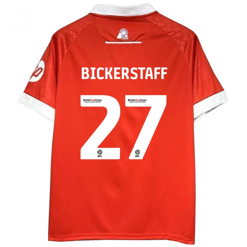 Hombre Camiseta Jake Bickerstaff #27 Rojo Blanco 1ª Equipación 2024/25 La Camisa Chile