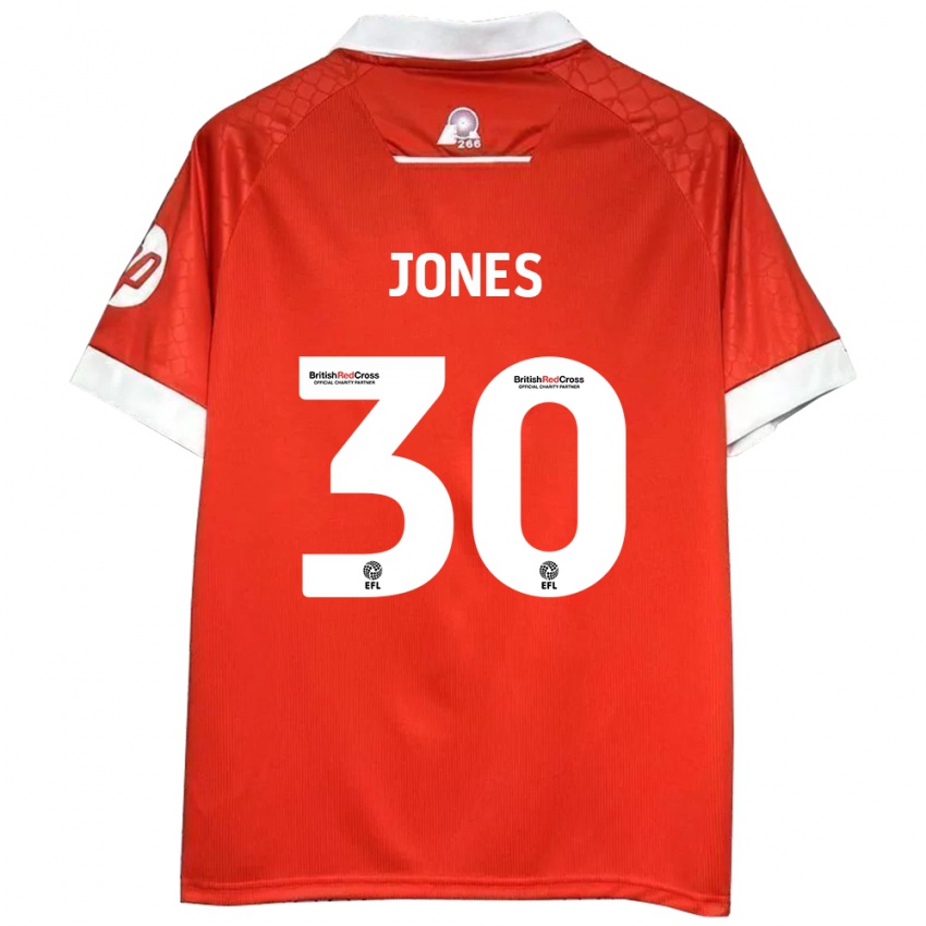 Hombre Camiseta James Jones #30 Rojo Blanco 1ª Equipación 2024/25 La Camisa Chile