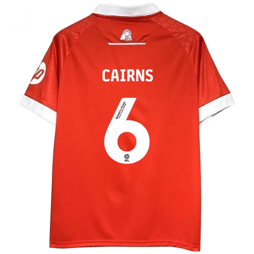 Hombre Camiseta Brooke Cairns #6 Rojo Blanco 1ª Equipación 2024/25 La Camisa Chile