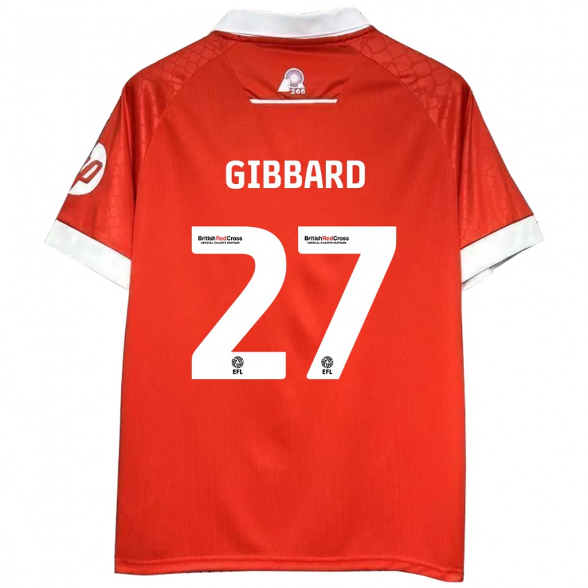 Hombre Camiseta Mari Gibbard #27 Rojo Blanco 1ª Equipación 2024/25 La Camisa Chile