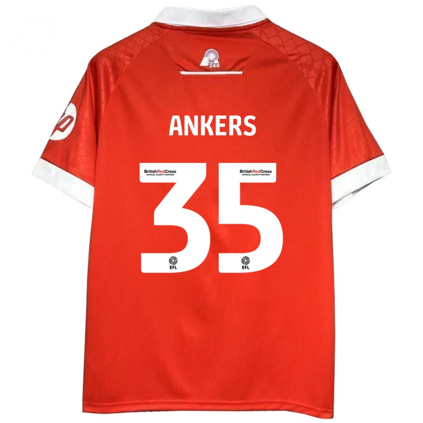 Hombre Camiseta Chloe Ankers #35 Rojo Blanco 1ª Equipación 2024/25 La Camisa Chile