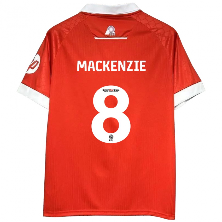 Hombre Camiseta Libby Mackenzie #8 Rojo Blanco 1ª Equipación 2024/25 La Camisa Chile