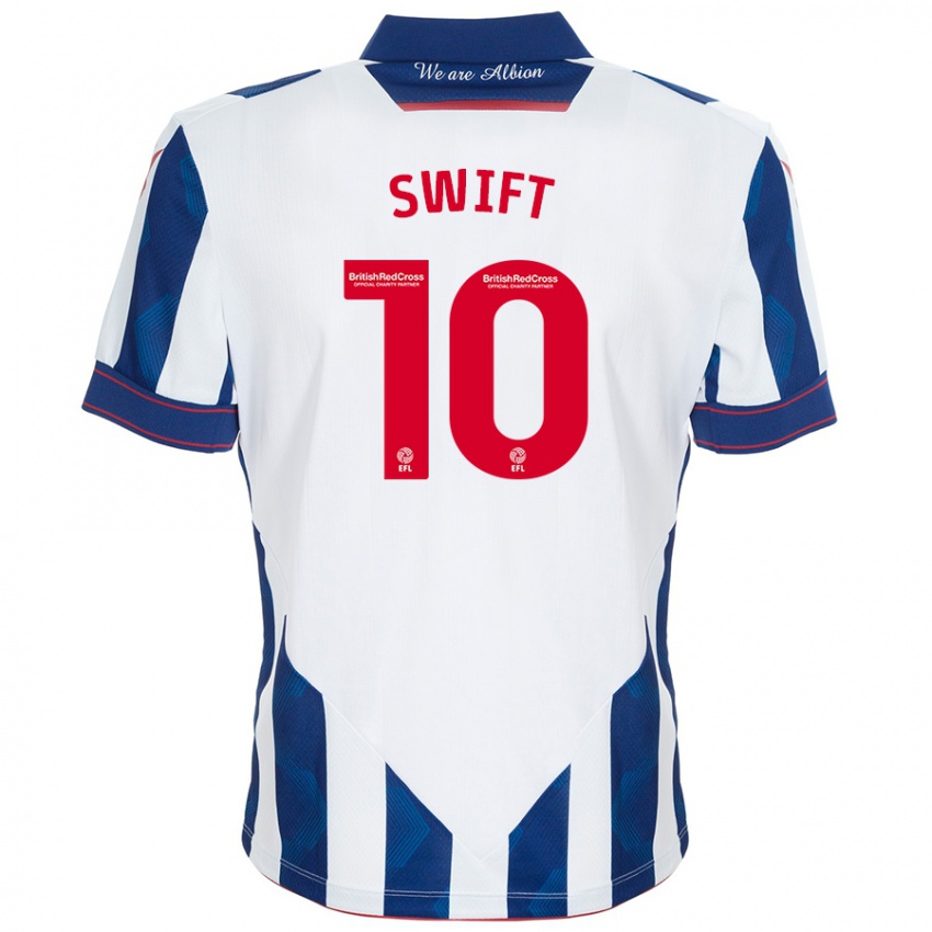 Hombre Camiseta John Swift #10 Blanco Azul Oscuro 1ª Equipación 2024/25 La Camisa Chile