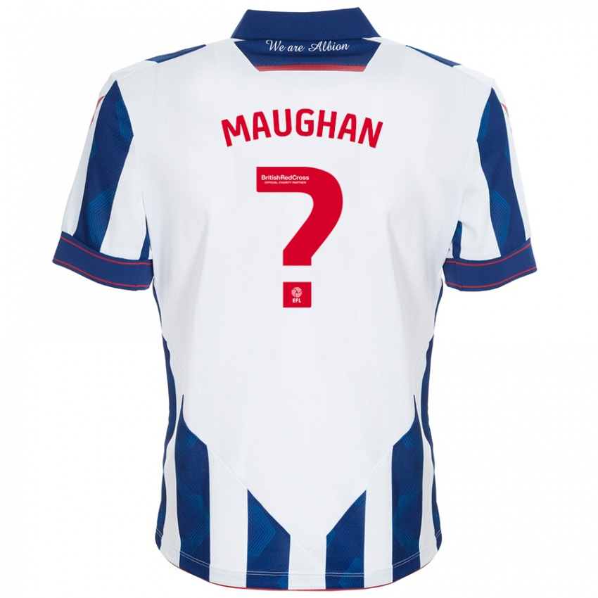 Hombre Camiseta Alfie Maughan #0 Blanco Azul Oscuro 1ª Equipación 2024/25 La Camisa Chile