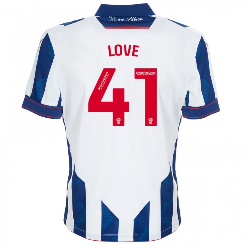 Hombre Camiseta Layton Love #41 Blanco Azul Oscuro 1ª Equipación 2024/25 La Camisa Chile