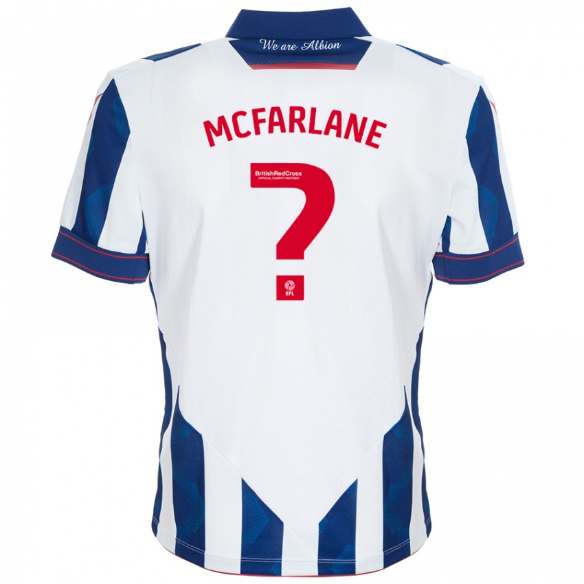 Hombre Camiseta Ellie Mcfarlane #0 Blanco Azul Oscuro 1ª Equipación 2024/25 La Camisa Chile