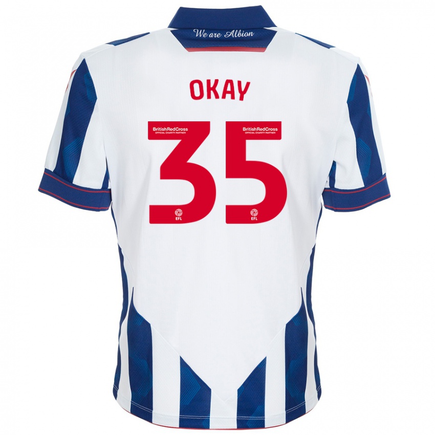 Hombre Camiseta Okay Yokuslu #35 Blanco Azul Oscuro 1ª Equipación 2024/25 La Camisa Chile