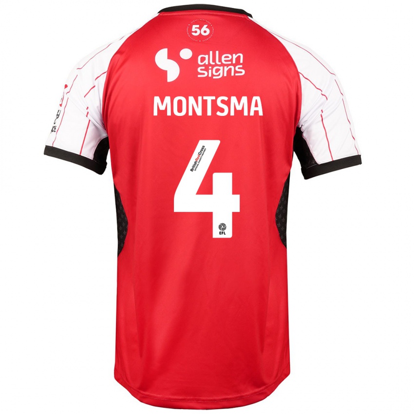 Hombre Camiseta Lewis Montsma #4 Blanco 1ª Equipación 2024/25 La Camisa Chile