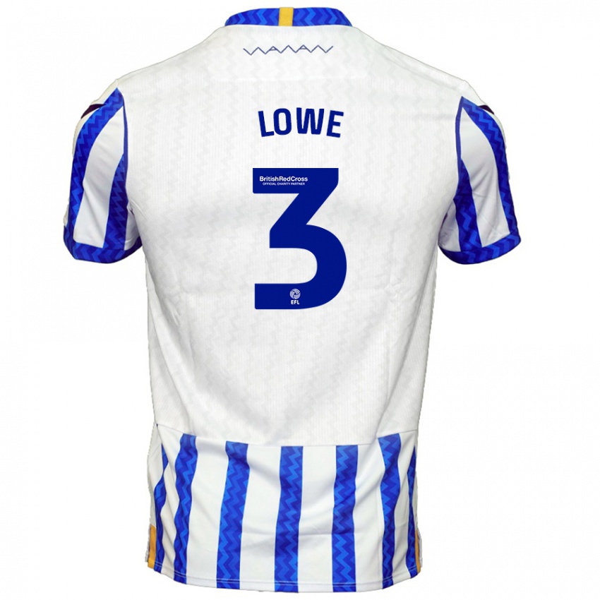 Hombre Camiseta Max Lowe #3 Azul Blanco 1ª Equipación 2024/25 La Camisa Chile