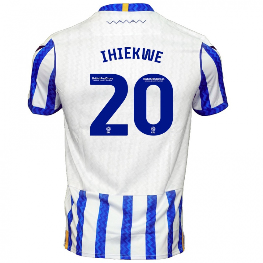 Hombre Camiseta Michael Ihiekwe #20 Azul Blanco 1ª Equipación 2024/25 La Camisa Chile