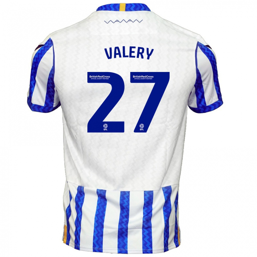 Hombre Camiseta Yan Valery #27 Azul Blanco 1ª Equipación 2024/25 La Camisa Chile