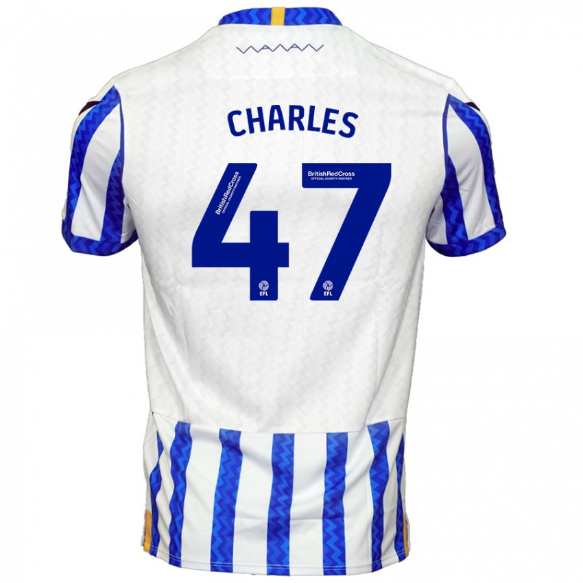 Hombre Camiseta Pierce Charles #47 Azul Blanco 1ª Equipación 2024/25 La Camisa Chile