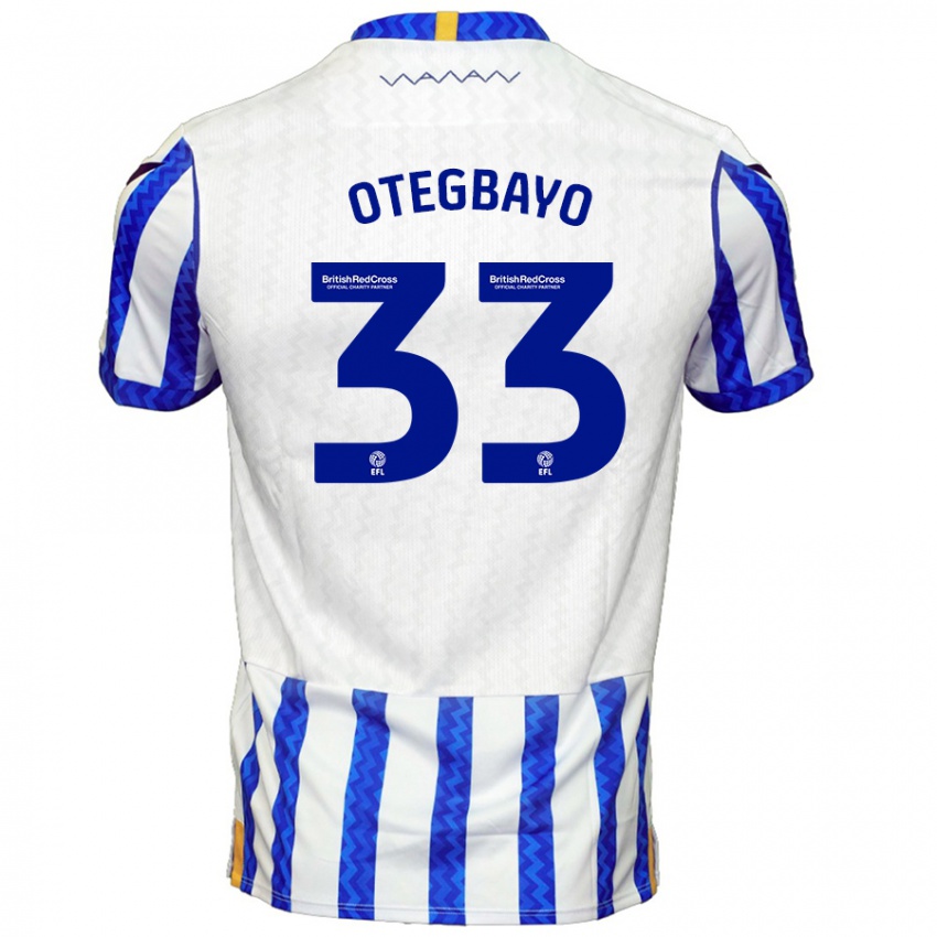 Hombre Camiseta Gabriel Otegbayo #33 Azul Blanco 1ª Equipación 2024/25 La Camisa Chile