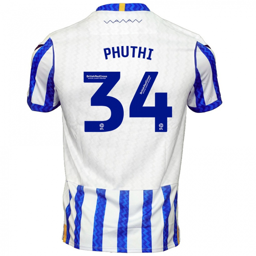 Hombre Camiseta Joey Phuthi #34 Azul Blanco 1ª Equipación 2024/25 La Camisa Chile