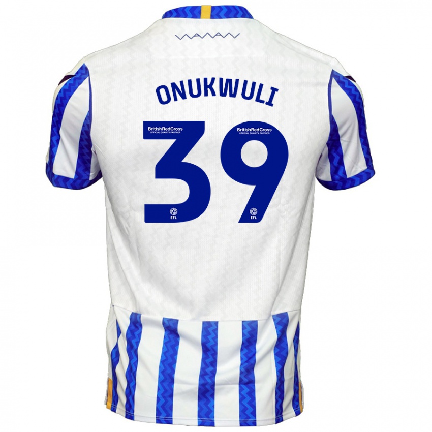 Hombre Camiseta Favour Onukwuli #39 Azul Blanco 1ª Equipación 2024/25 La Camisa Chile