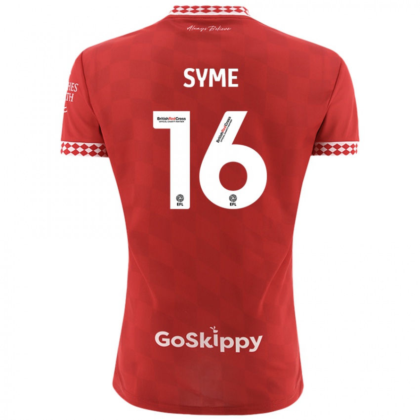 Hombre Camiseta Emily Syme #16 Rojo 1ª Equipación 2024/25 La Camisa Chile