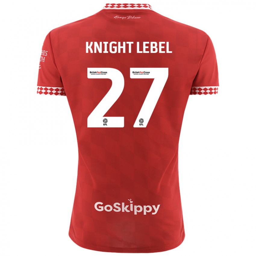 Hombre Camiseta Jamie Knight-Lebel #27 Rojo 1ª Equipación 2024/25 La Camisa Chile