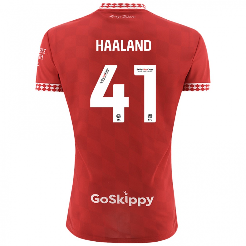 Hombre Camiseta Benedicte Haaland #41 Rojo 1ª Equipación 2024/25 La Camisa Chile