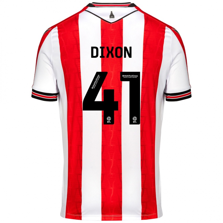 Hombre Camiseta Jaden Dixon #41 Rojo Blanco 1ª Equipación 2024/25 La Camisa Chile