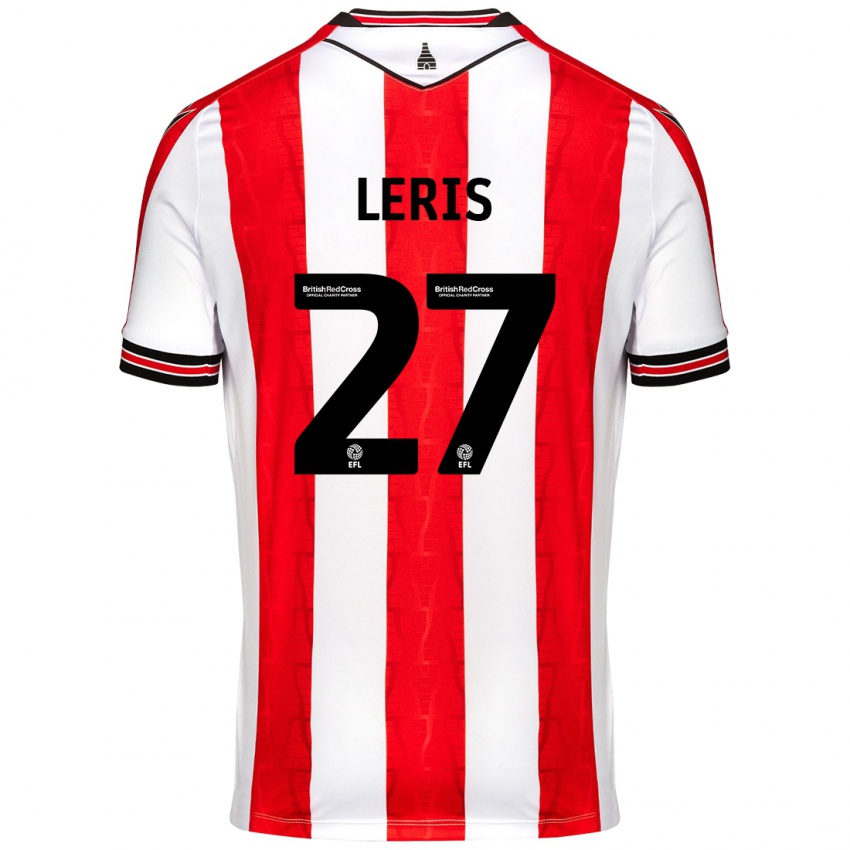 Hombre Camiseta Mehdi Léris #27 Rojo Blanco 1ª Equipación 2024/25 La Camisa Chile