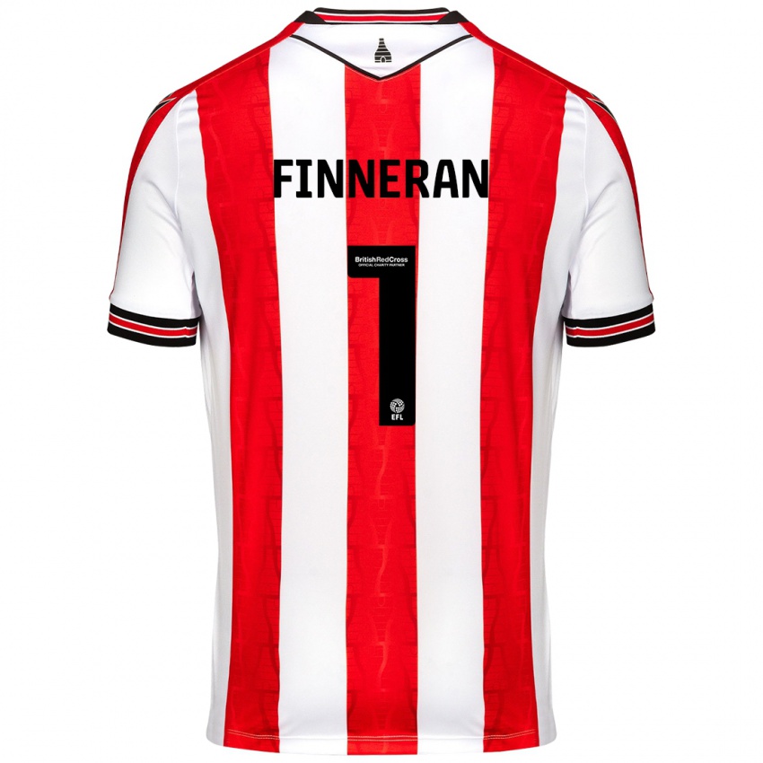 Hombre Camiseta Ellie Finneran #1 Rojo Blanco 1ª Equipación 2024/25 La Camisa Chile