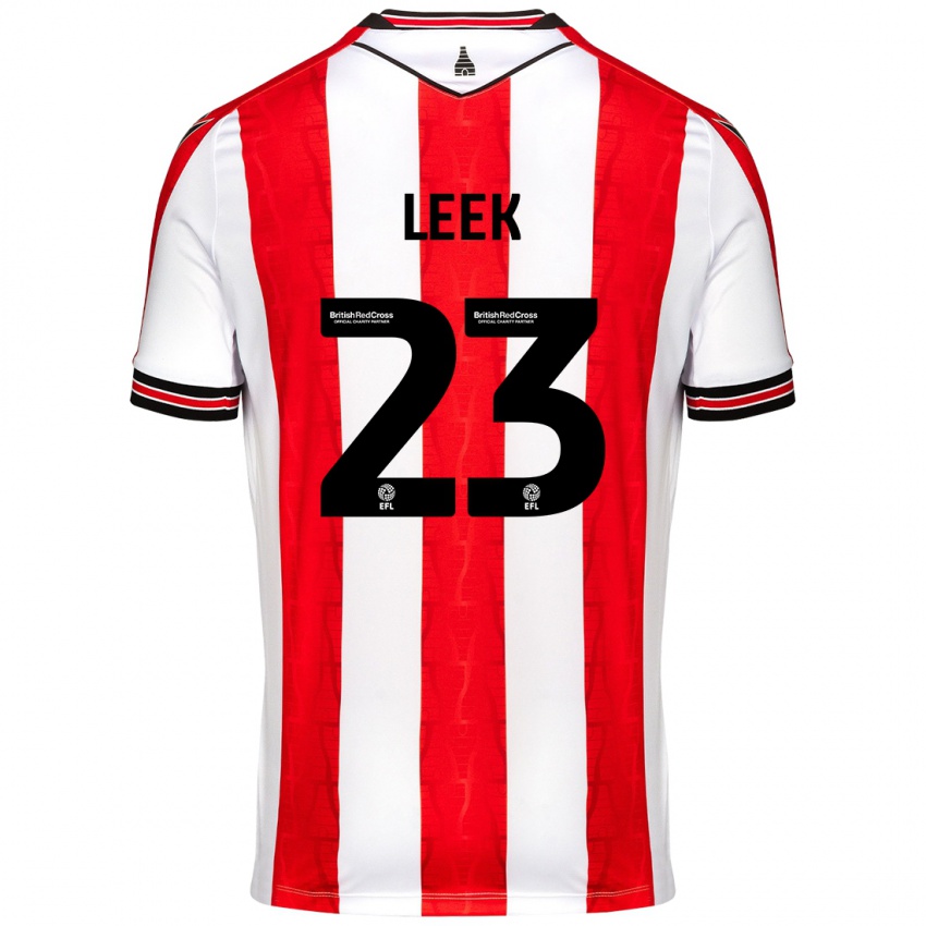 Hombre Camiseta Ellie Leek #23 Rojo Blanco 1ª Equipación 2024/25 La Camisa Chile