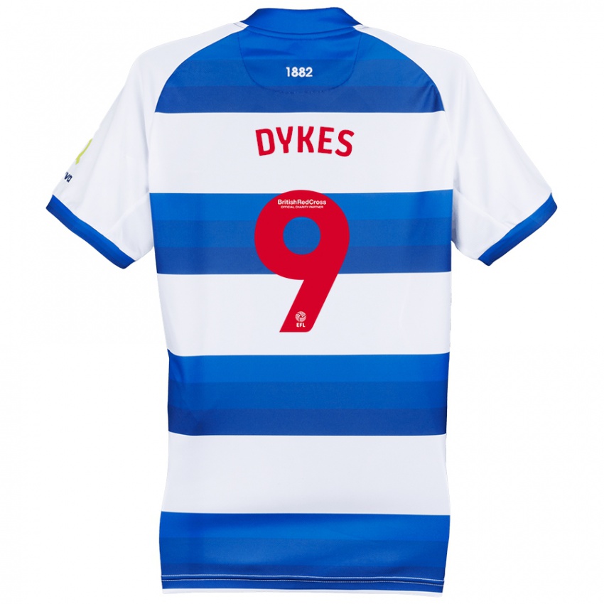 Hombre Camiseta Lyndon Dykes #9 Blanco Azul 1ª Equipación 2024/25 La Camisa Chile