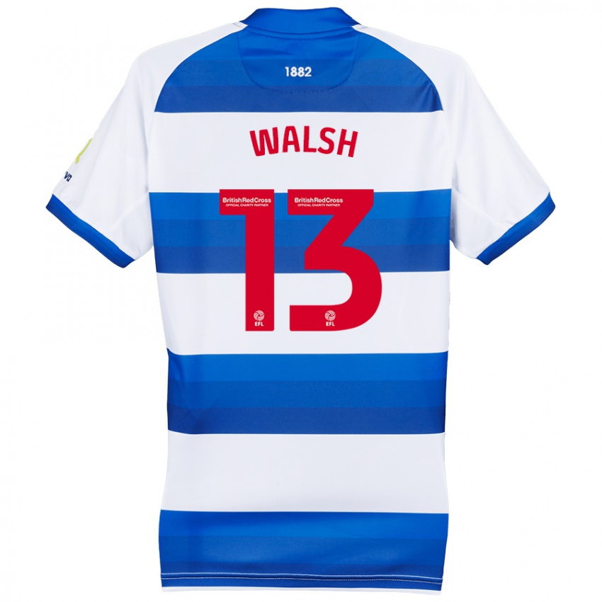 Hombre Camiseta Joe Walsh #13 Blanco Azul 1ª Equipación 2024/25 La Camisa Chile