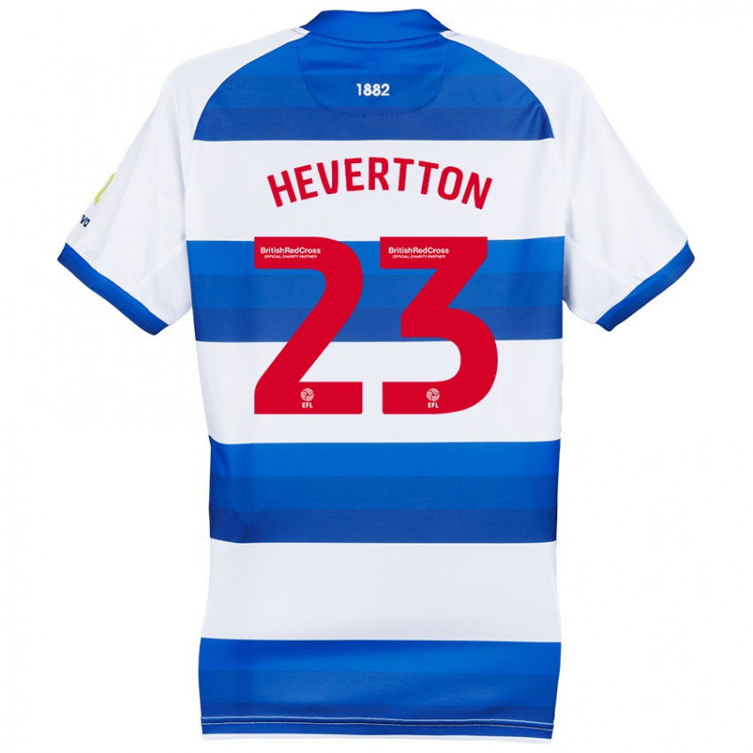 Hombre Camiseta Hevertton #23 Blanco Azul 1ª Equipación 2024/25 La Camisa Chile