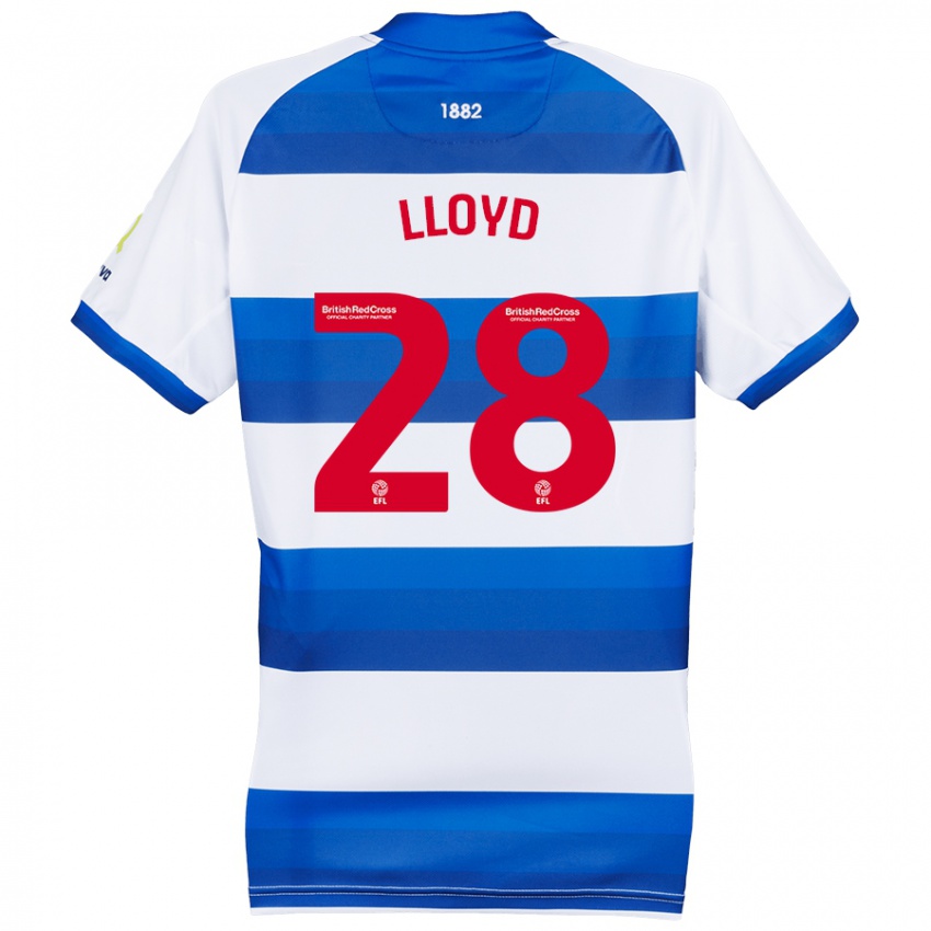 Hombre Camiseta Alfie Lloyd #28 Blanco Azul 1ª Equipación 2024/25 La Camisa Chile