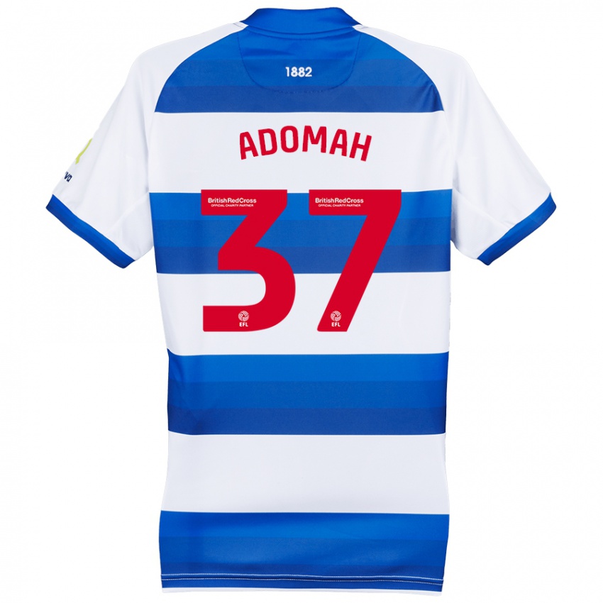 Hombre Camiseta Albert Adomah #37 Blanco Azul 1ª Equipación 2024/25 La Camisa Chile