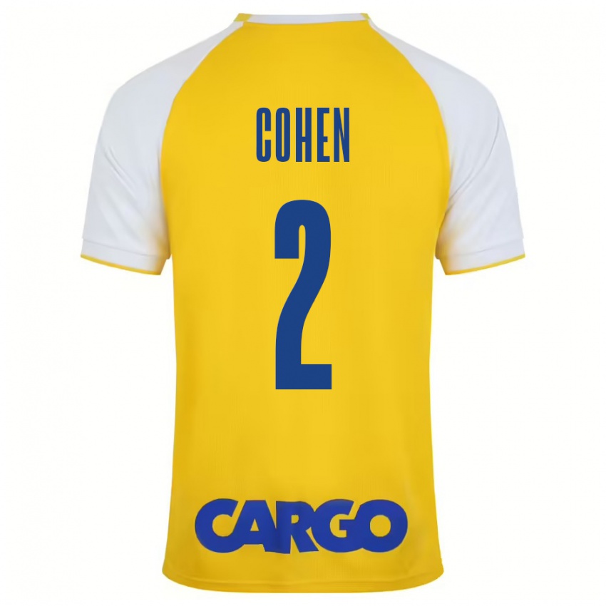 Hombre Camiseta Avishay Cohen #2 Amarillo Blanco 1ª Equipación 2024/25 La Camisa Chile