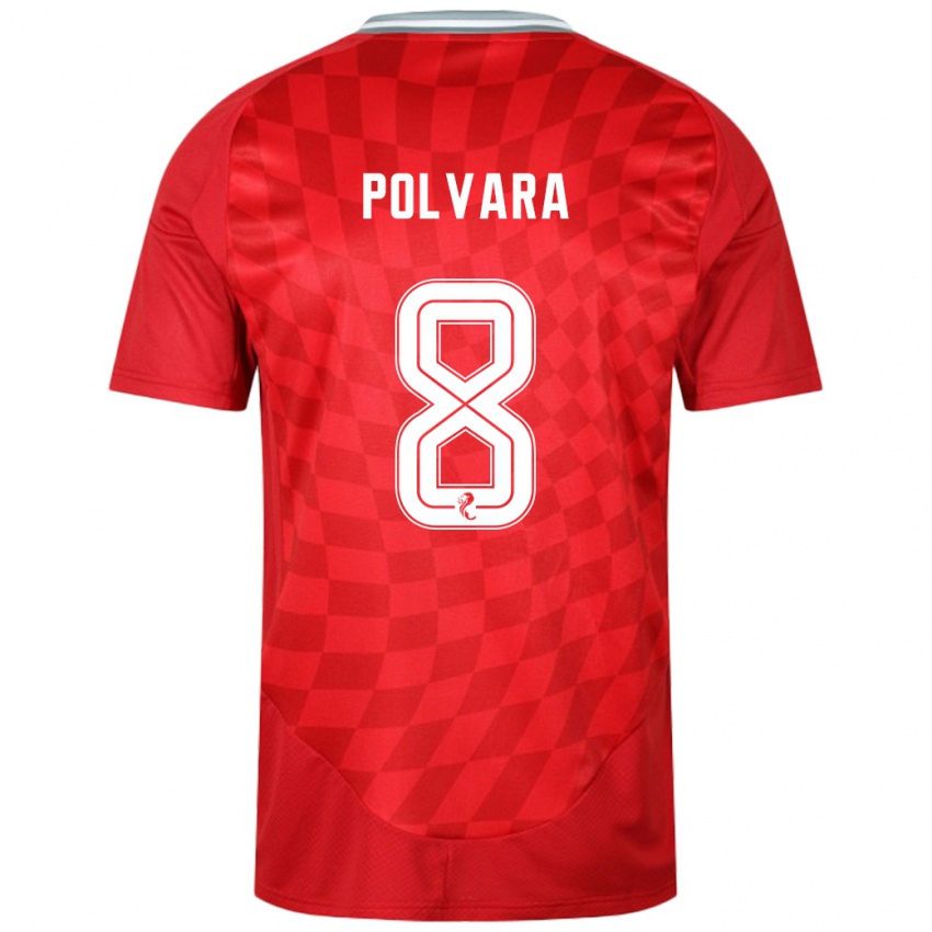 Hombre Camiseta Dante Polvara #8 Rojo 1ª Equipación 2024/25 La Camisa Chile