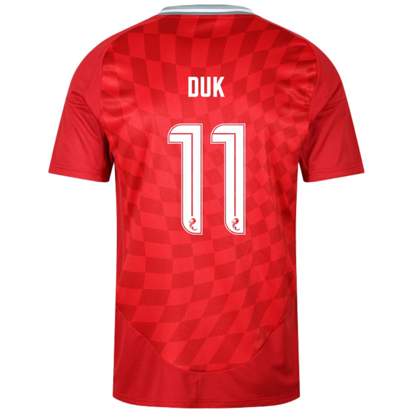 Hombre Camiseta Duk #11 Rojo 1ª Equipación 2024/25 La Camisa Chile