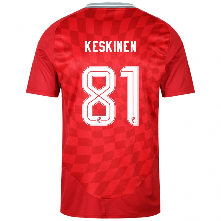 Hombre Camiseta Topi Keskinen #81 Rojo 1ª Equipación 2024/25 La Camisa Chile