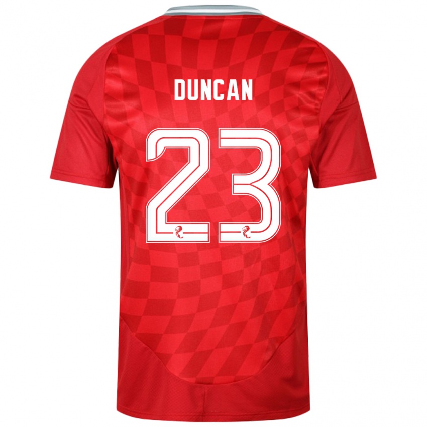 Hombre Camiseta Ryan Duncan #23 Rojo 1ª Equipación 2024/25 La Camisa Chile