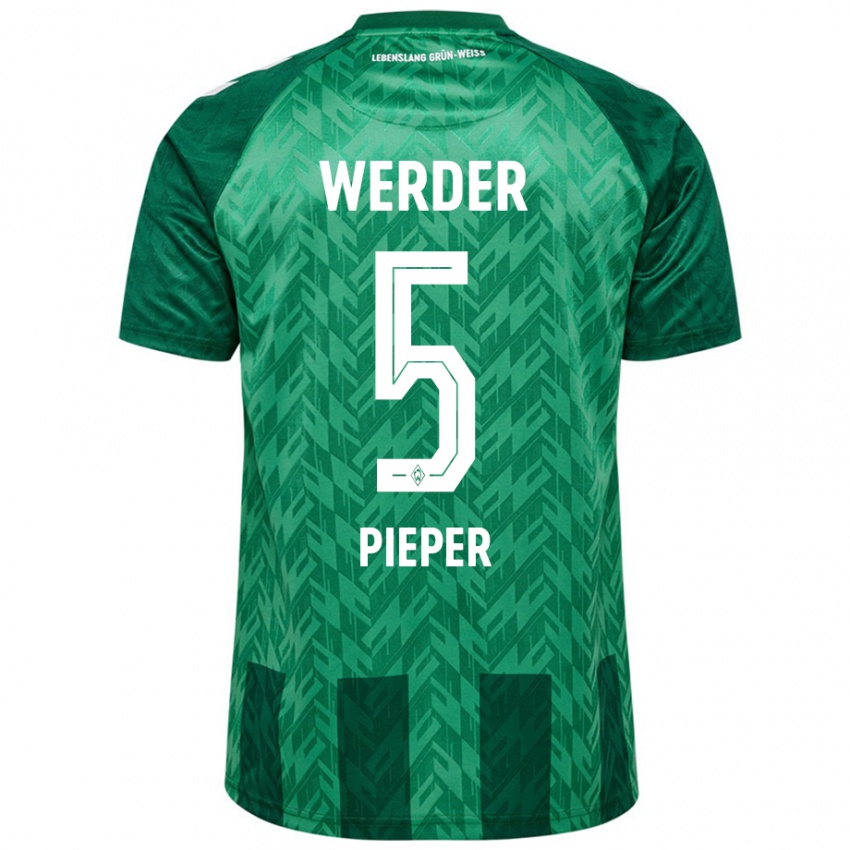 Hombre Camiseta Amos Pieper #5 Verde 1ª Equipación 2024/25 La Camisa Chile