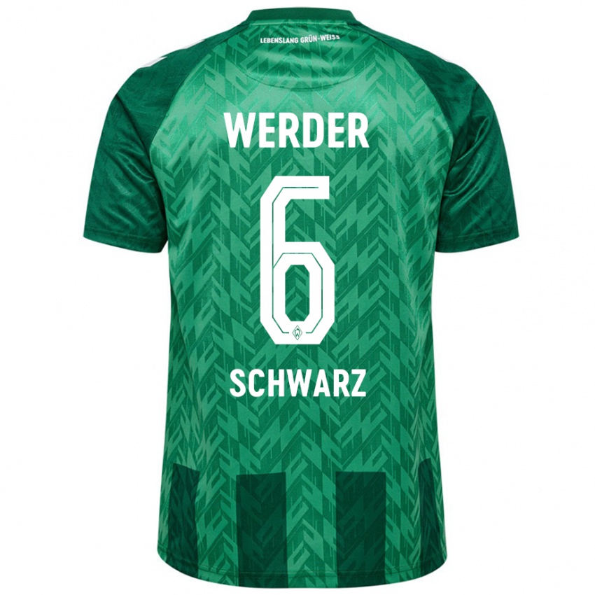 Hombre Camiseta Ricardo-Felipe Schwarz #6 Verde 1ª Equipación 2024/25 La Camisa Chile