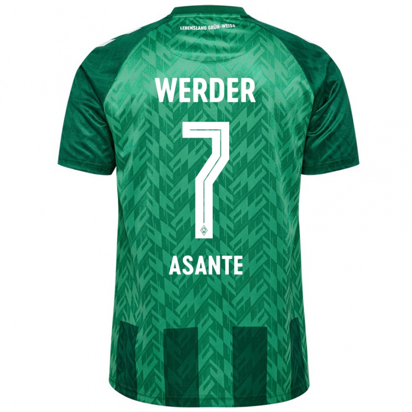 Hombre Camiseta Davis Asante #7 Verde 1ª Equipación 2024/25 La Camisa Chile