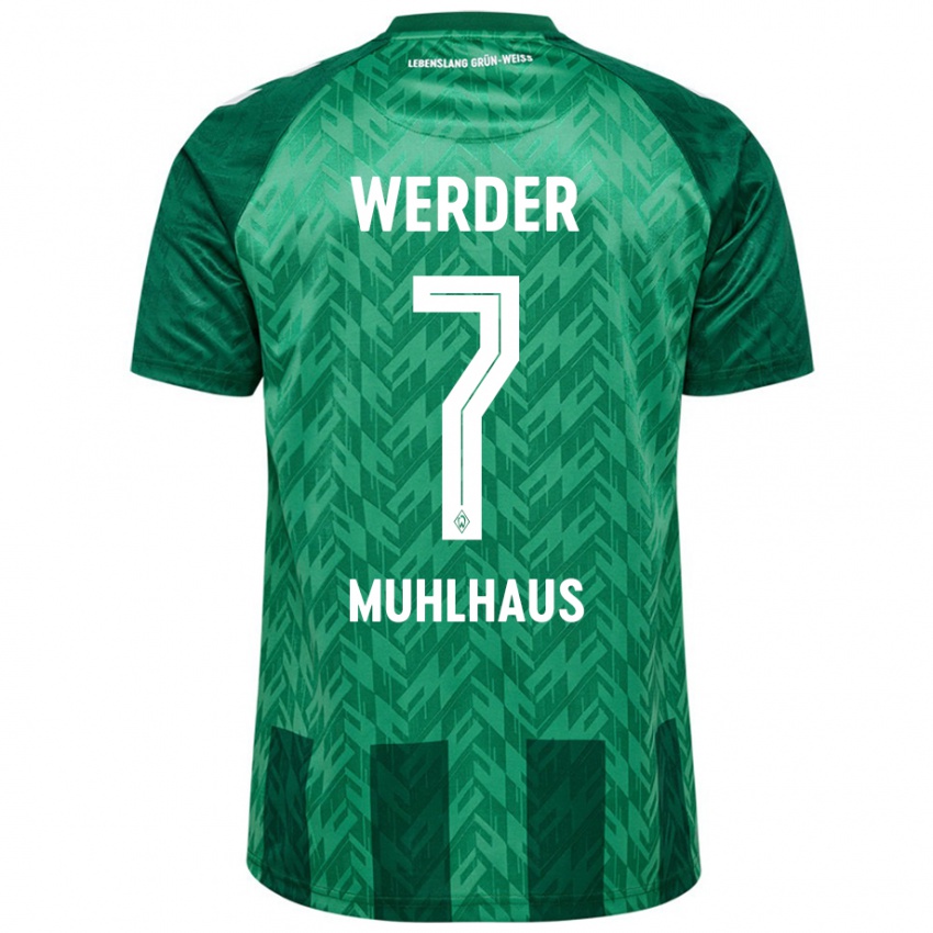 Hombre Camiseta Larissa Mühlhaus #7 Verde 1ª Equipación 2024/25 La Camisa Chile