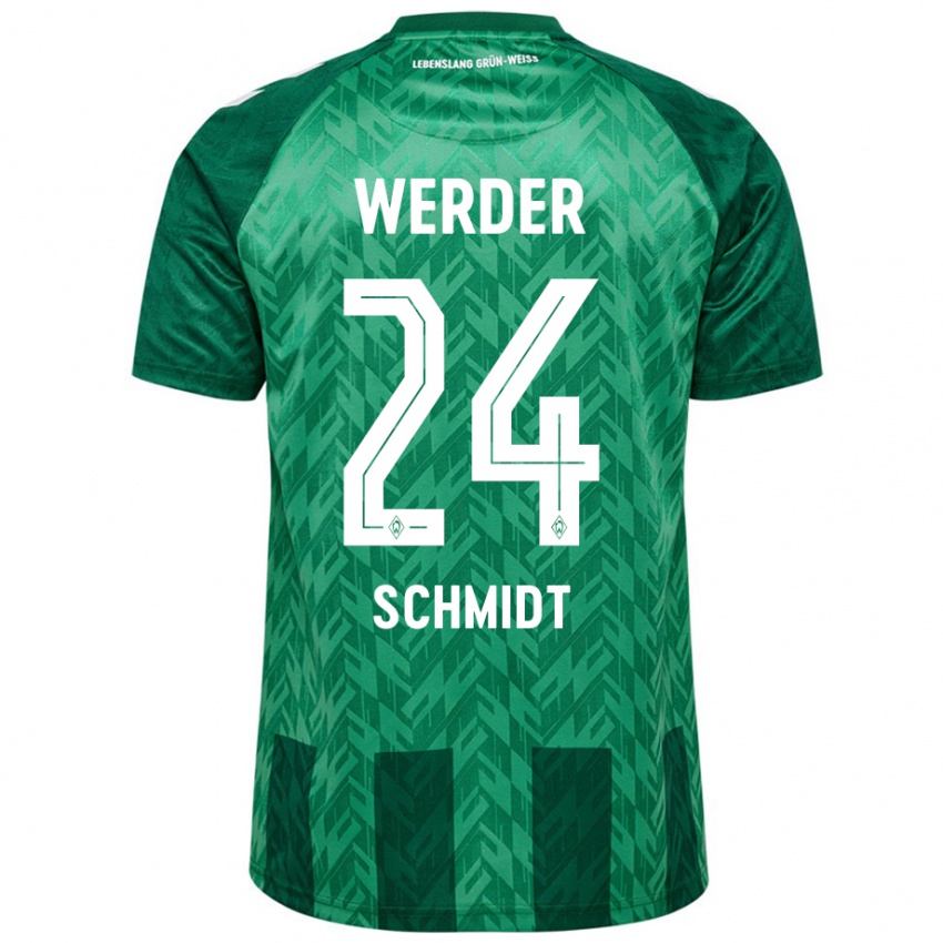 Hombre Camiseta Lara Schmidt #24 Verde 1ª Equipación 2024/25 La Camisa Chile