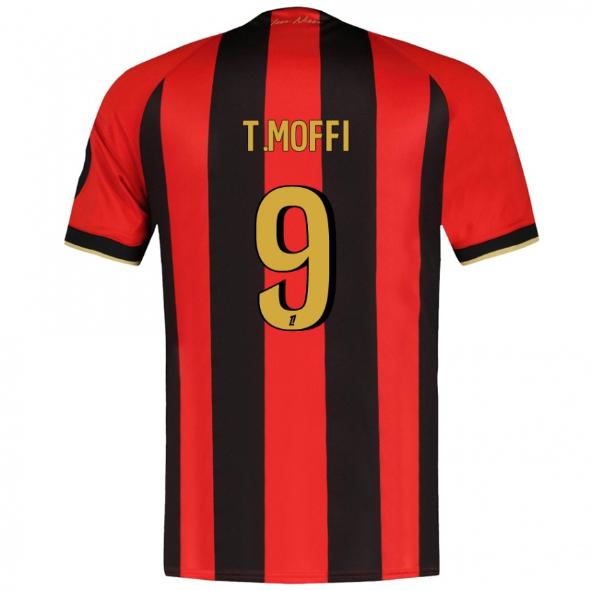 Hombre Camiseta Terem Moffi #9 Rojo Negro 1ª Equipación 2024/25 La Camisa Chile