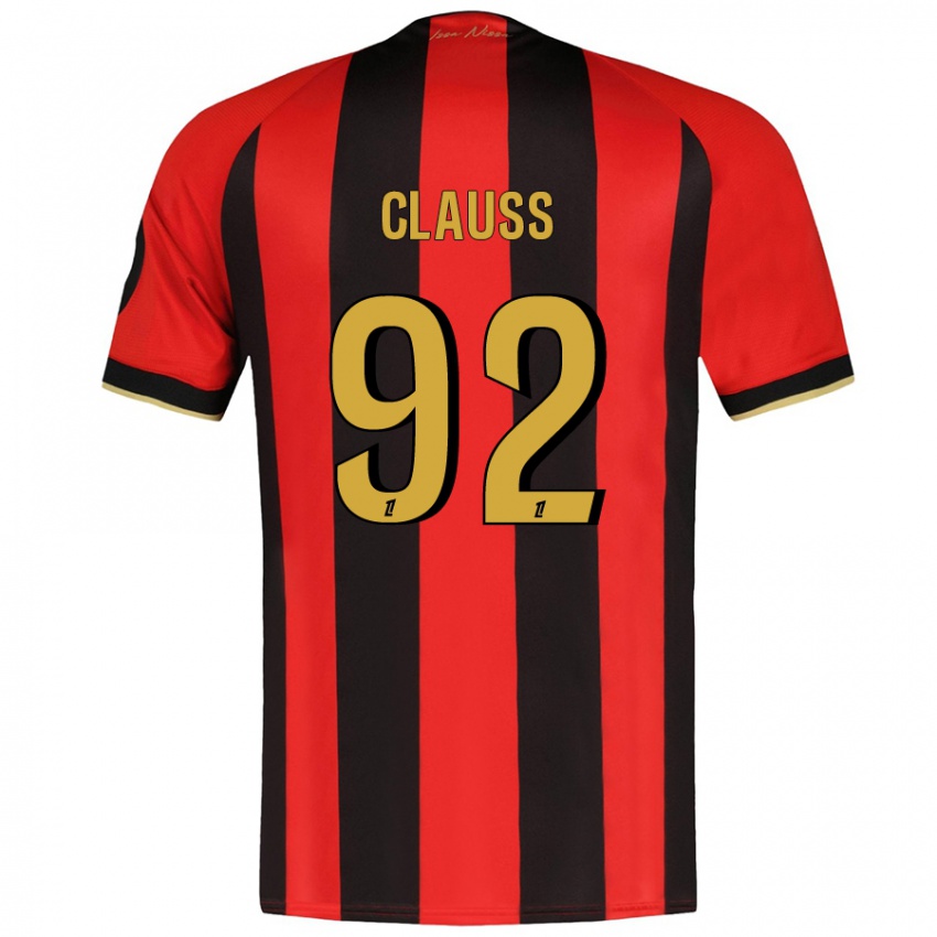 Hombre Camiseta Jonathan Clauss #92 Rojo Negro 1ª Equipación 2024/25 La Camisa Chile