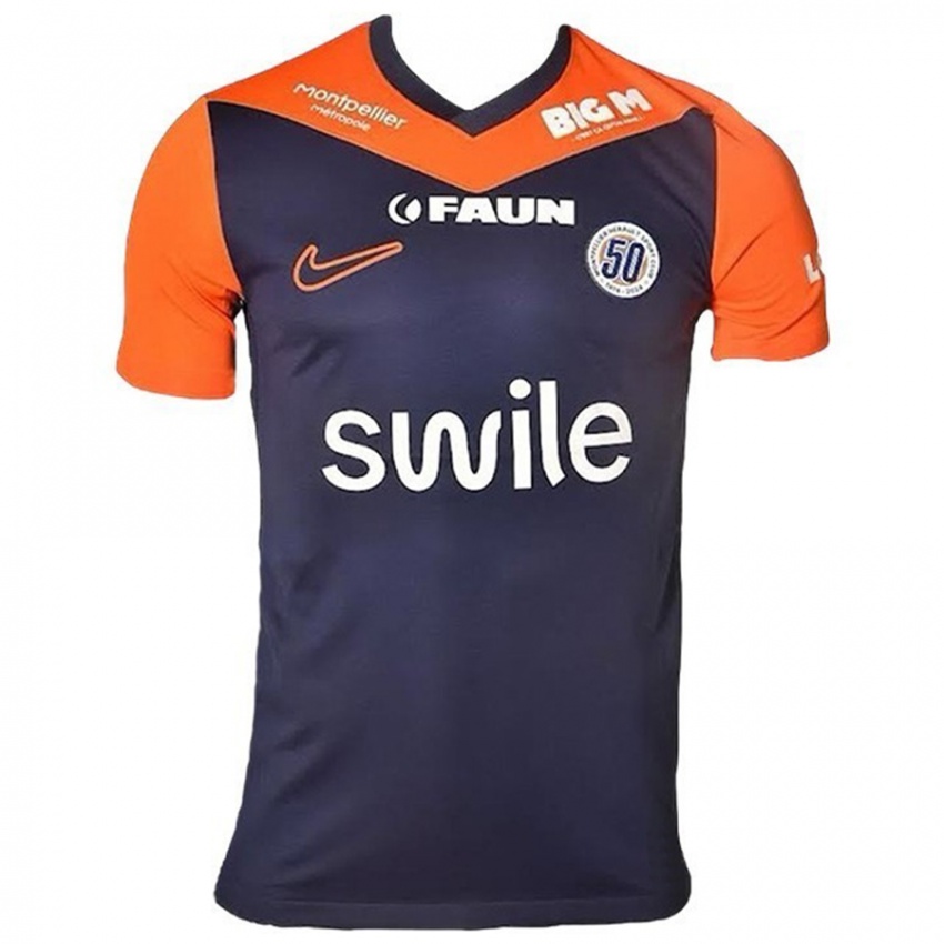 Hombre Camiseta Abdoulaye Camara #0 Azul Marino Naranja 1ª Equipación 2024/25 La Camisa Chile