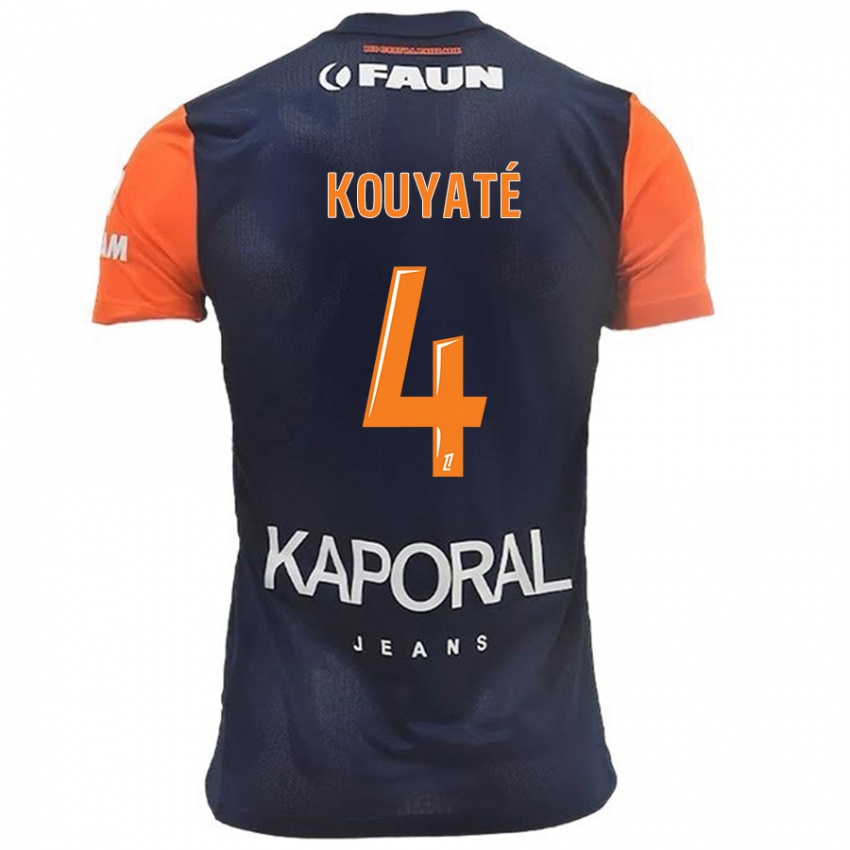 Hombre Camiseta Kiki Kouyaté #4 Azul Marino Naranja 1ª Equipación 2024/25 La Camisa Chile