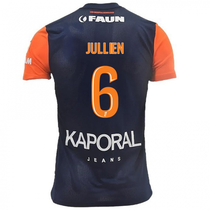 Hombre Camiseta Christopher Jullien #6 Azul Marino Naranja 1ª Equipación 2024/25 La Camisa Chile