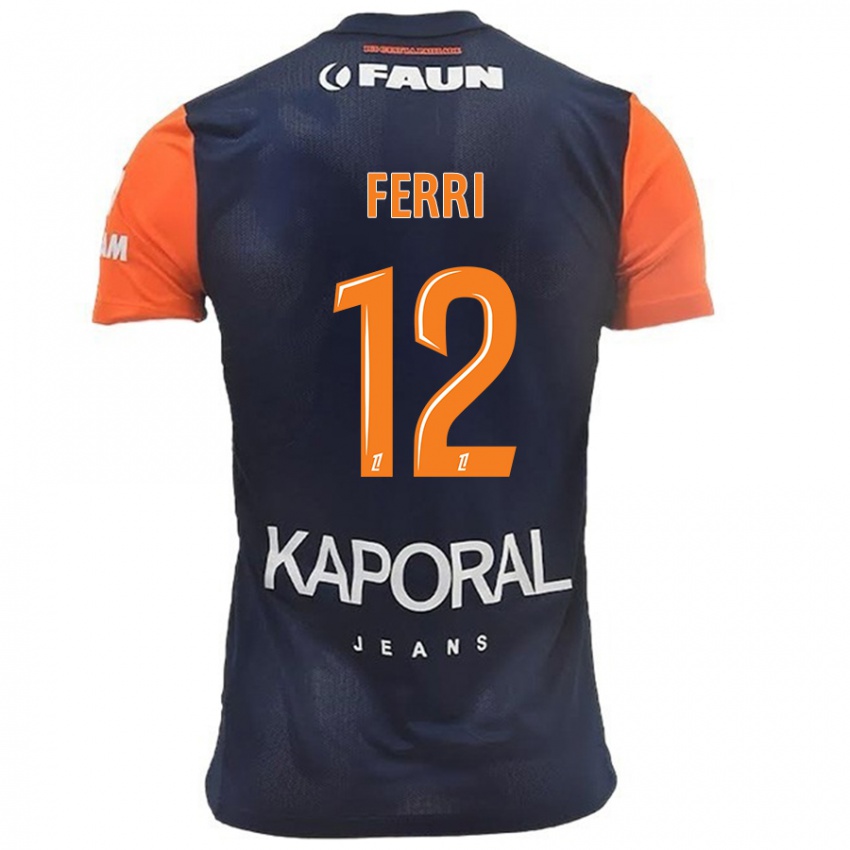 Hombre Camiseta Jordan Ferri #12 Azul Marino Naranja 1ª Equipación 2024/25 La Camisa Chile