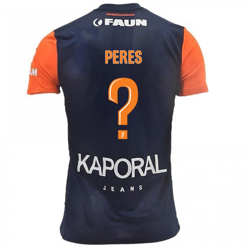 Hombre Camiseta Jules Peres #0 Azul Marino Naranja 1ª Equipación 2024/25 La Camisa Chile